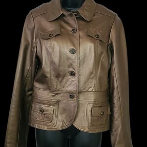 Cache metallic leather jacket. Size 4
